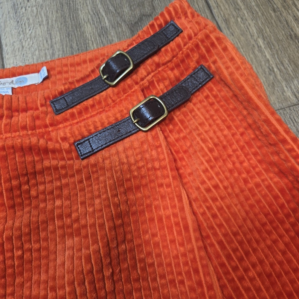 Boden Women 4 Orange Corduroy Wrap Skirt Buckle Accent Pencil - Picture 2 of 9